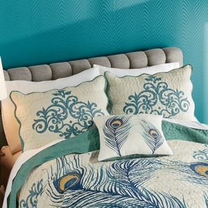 Peacock Script Sham, , large