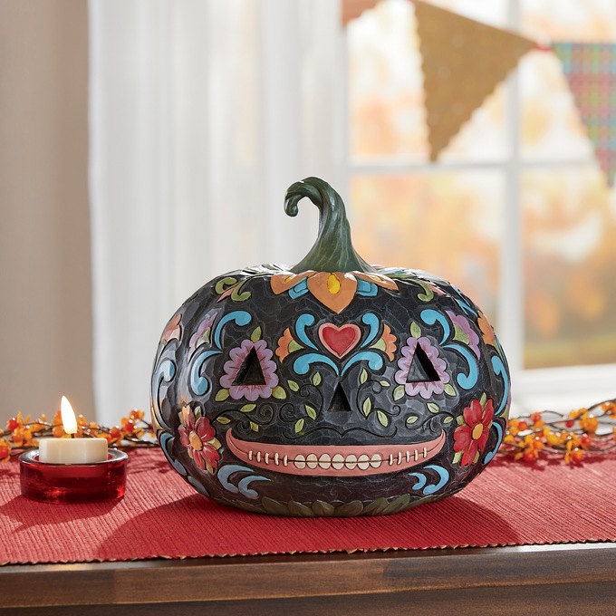 Jim Shore D&iacute;a De Los Muertos Jack-&Oacute;-Lantern Figurine, , large