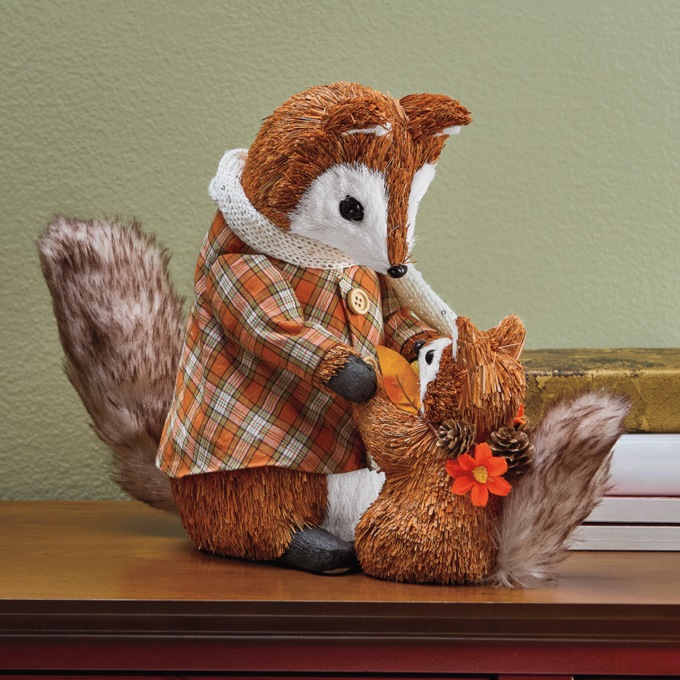 Sisal Fox Mama & Baby, , large