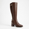2-Buckle Faux-Leather Riding Boot, , large