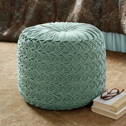 Winslow Smocked Pouf, , large