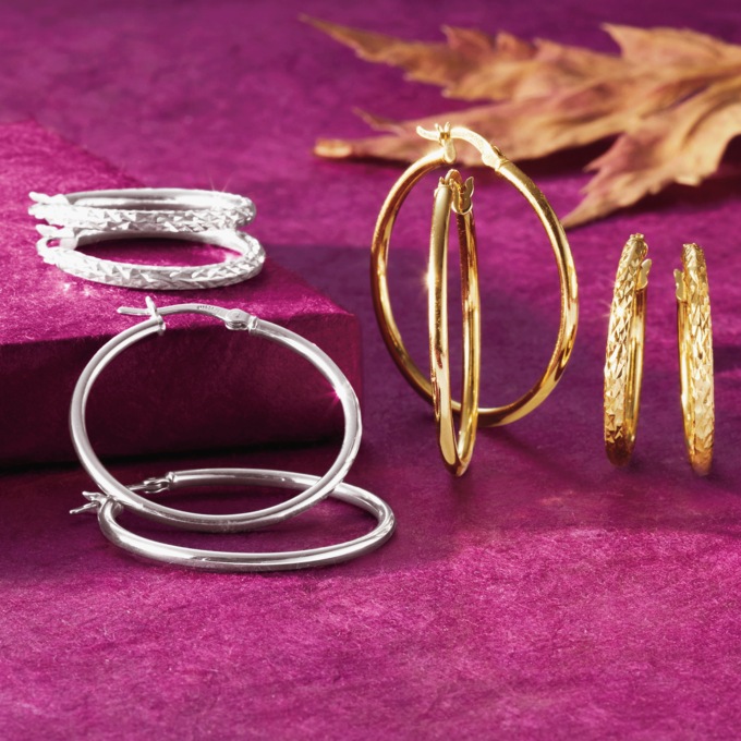 Sterling 2-Pair Hoop Set, , large