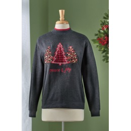 Peace &amp; Joy Christmas Tree Sweatshirt, , large