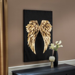 Embellished Golden Wings Wall Art, , large