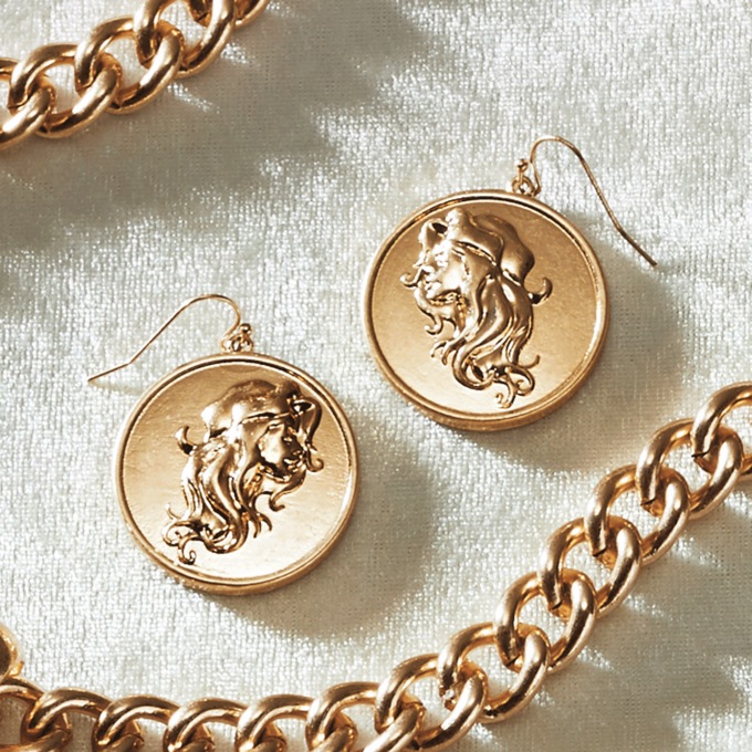 Cameo Metal Necklace, Bracelet and Earrings - Buy All and Save, , large