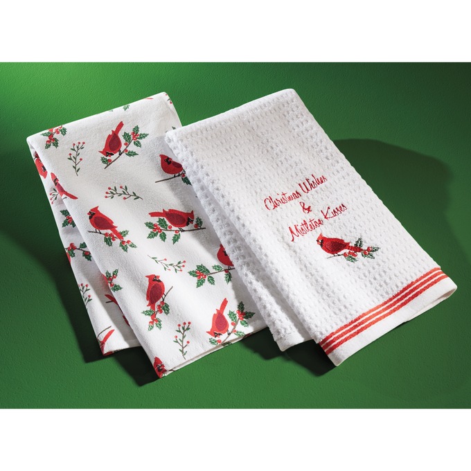 Set of 2 Seasonal Kitchen Towels, , large