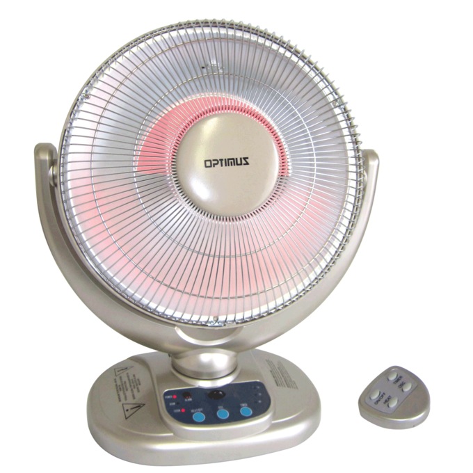 Optimus 14" Oscillating Dish Heater with Remote, , large