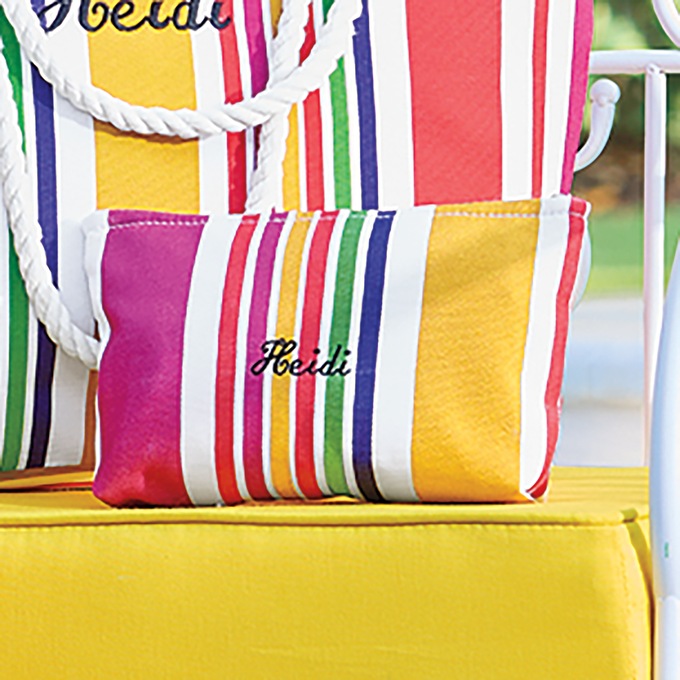Personalized Striped Pouch, , large