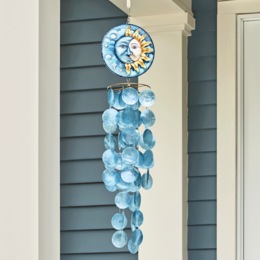 Sun &amp; Moon Capiz Wind Chime, , large