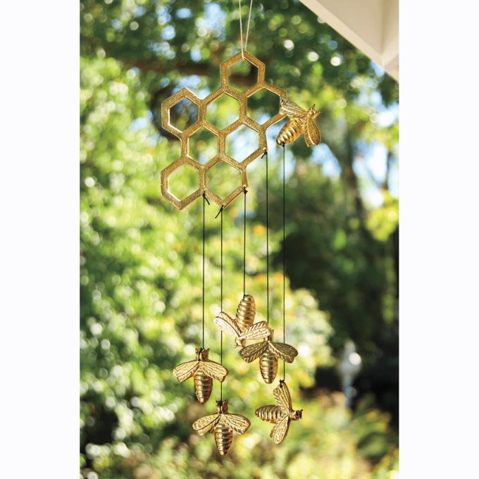 Honeycomb Bee Wind Chime, , large