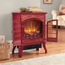 1500W Electric Fireplace Stove Heater with Remote & Realistic Flame Effect, Delicious Red, large