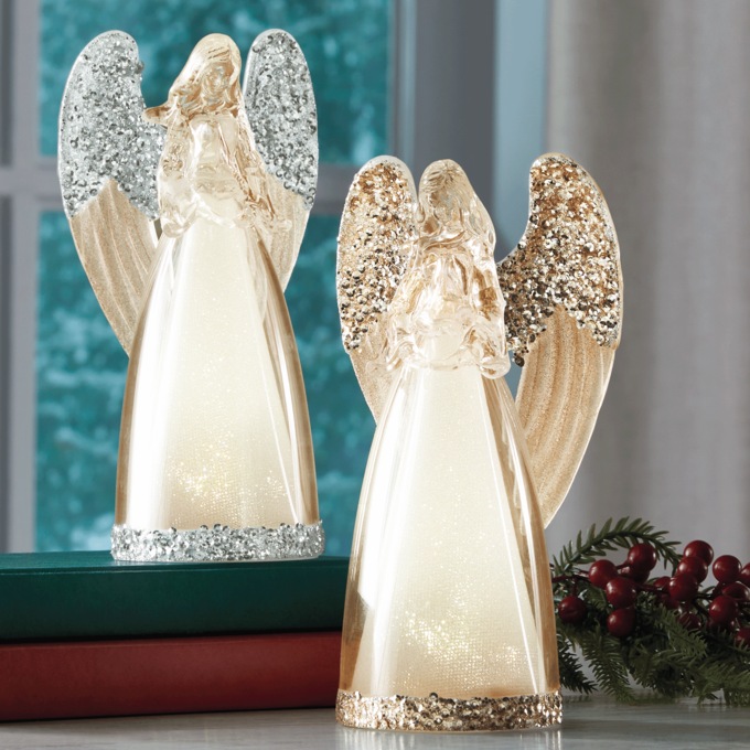 LED Glitter Acrylic Angel, , large