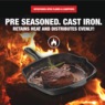 Granitestone Pre-Seasoned Cast Iron 10.25" Grill Pan, , large
