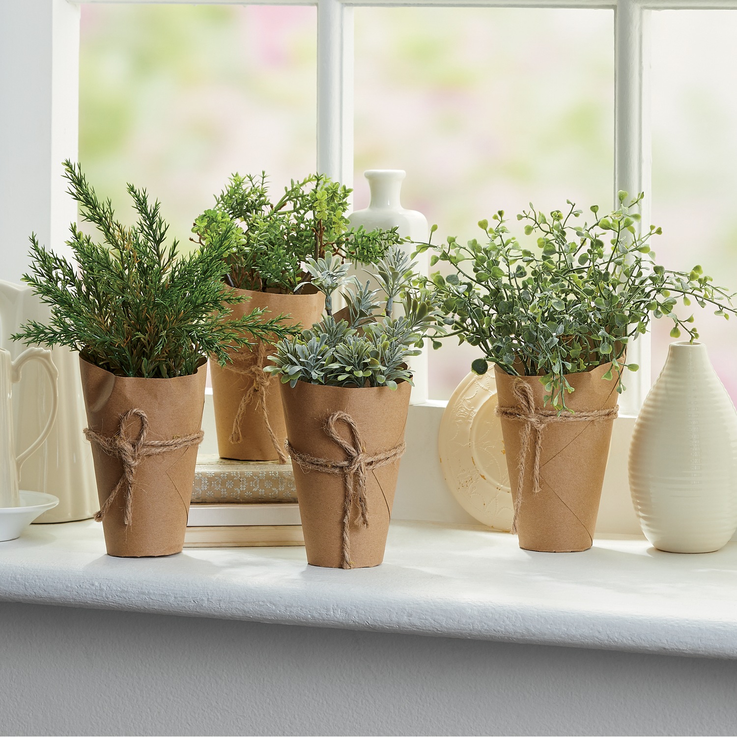 Set of 4 Herbs in Pots Seventh Avenue