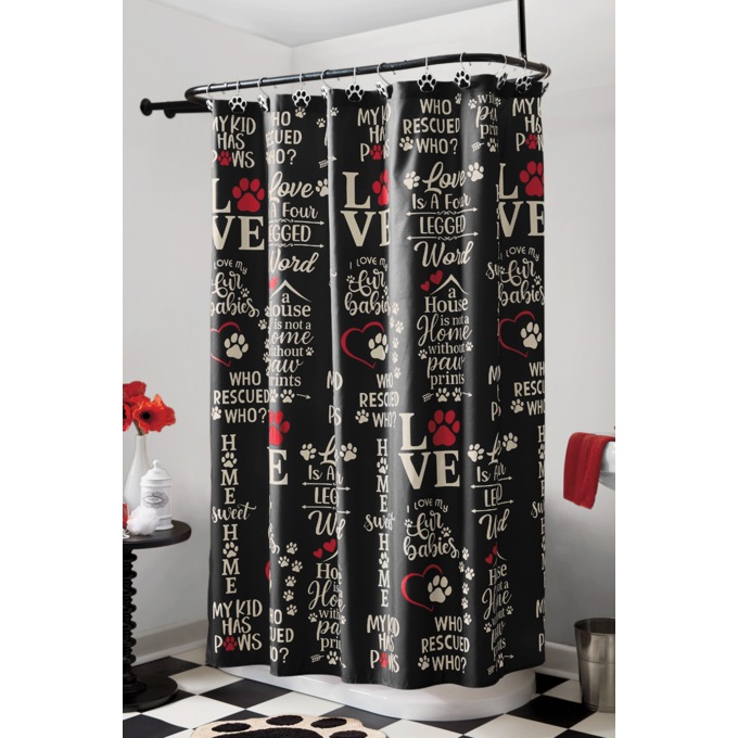 Fur Baby Shower Curtain, Multi, large