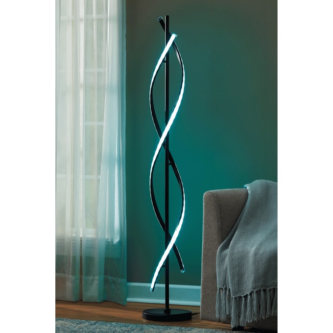 LED Twist Floor Lamp, Black, large