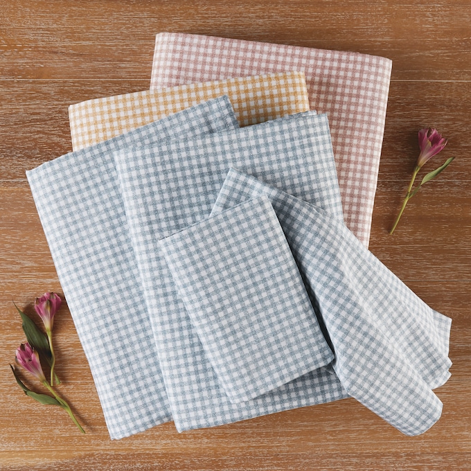 Gingham Sheet Set, Purple, large