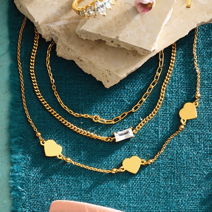 Triple-Heart Anklet, , large