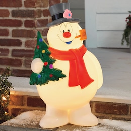 Lit Vintage-Style Lit Frosty Blow Mold Decoration, , large