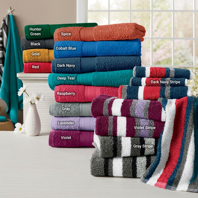 Color Connection Cotton Bath Towel Set, 8 Pieces, , large