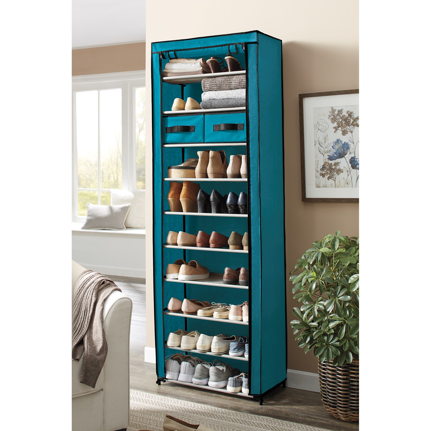 Tall 10-Layer Fabric Shoe Storage Organizer | Seventh Avenue