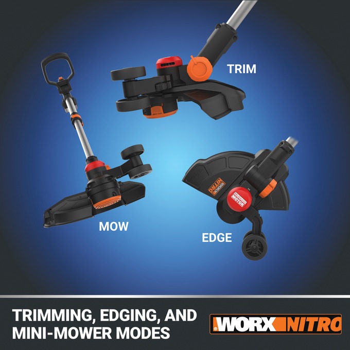 Worx Nitro 20V Brushless 13-Inch Cordless String Trimmer, , large