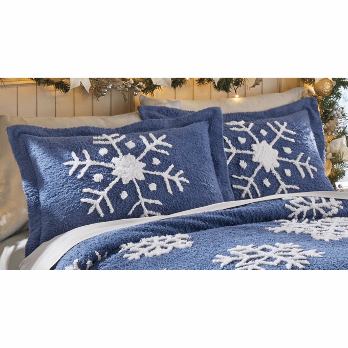 Midnight Snowflake Chenille Sham, , large