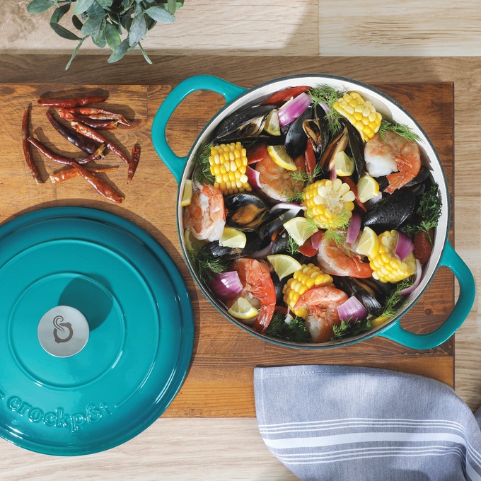 Crock Pot Artisan 7-qt. Enameled Cast Iron Round Dutch Oven with Lid, , large