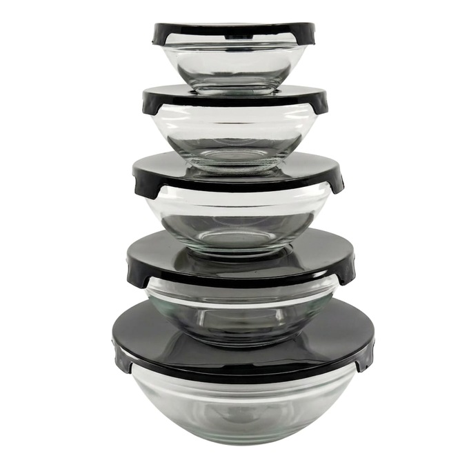 Ginny's 22-Piece Ceramic Cookware Set, Black, large