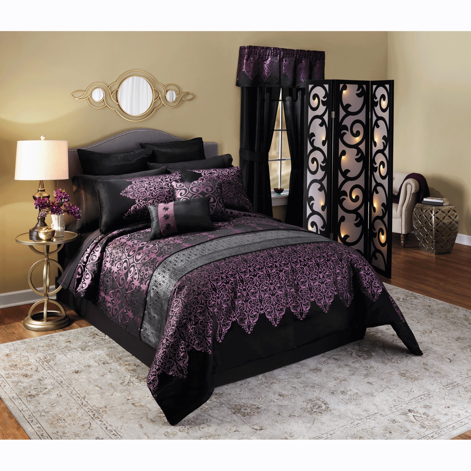 Kismet 10-Piece Luxury Woven Jacquard Comforter and Sheet Set