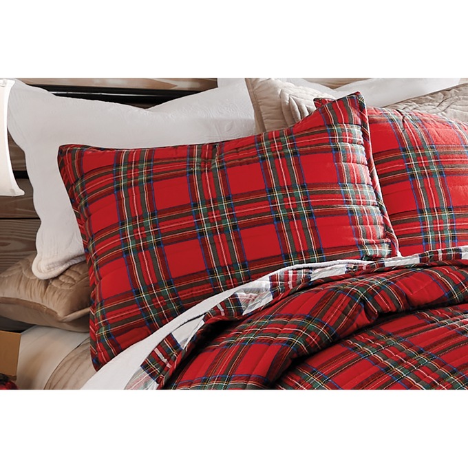 Reversible Winter Plaid Sham, , large