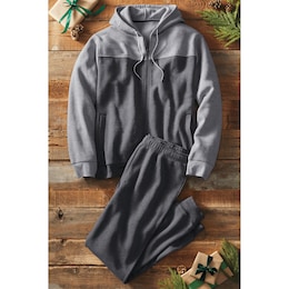 Men&rsquo;s Colorblock Jogger Set with Zip Hoodie and Ribbed-Cuff Pant, , large