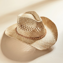 Handwoven Straw Cowboy Hat, , large