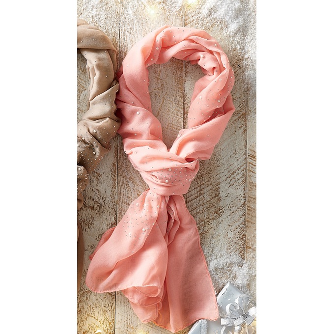 Faux-Pearl Scarf, , large