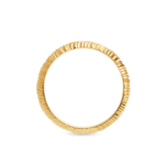 14K Gold Nano Diamond Resin 4mm Diamond-Cut Band, , large
