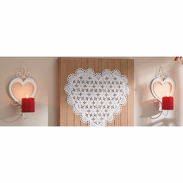 Set of 2 Heart Wall Sconces, , large