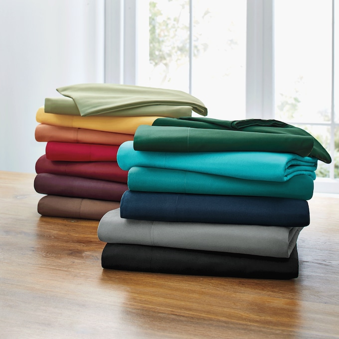 Color Connection Microfiber Sheet Set, Chocolate, large