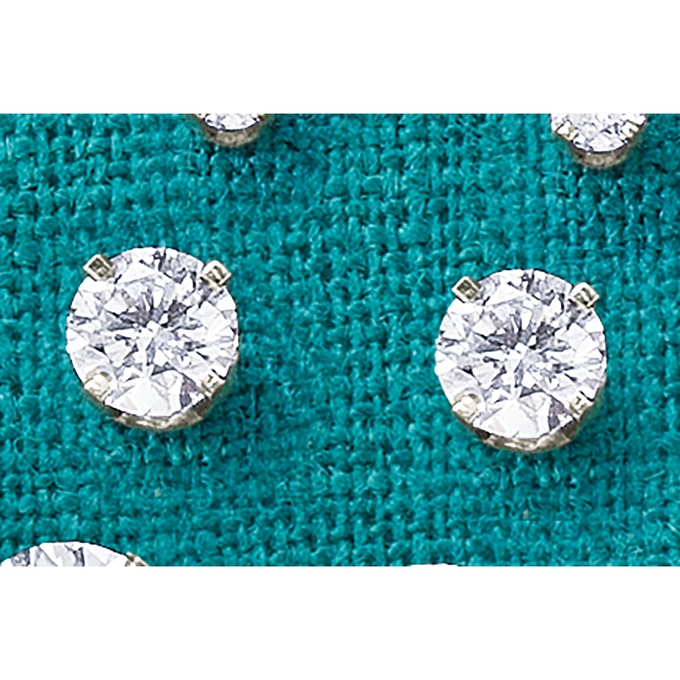 14K Gold Lab-Created Diamond Round Solitaire Post Earrings - .50 CTTW, , large