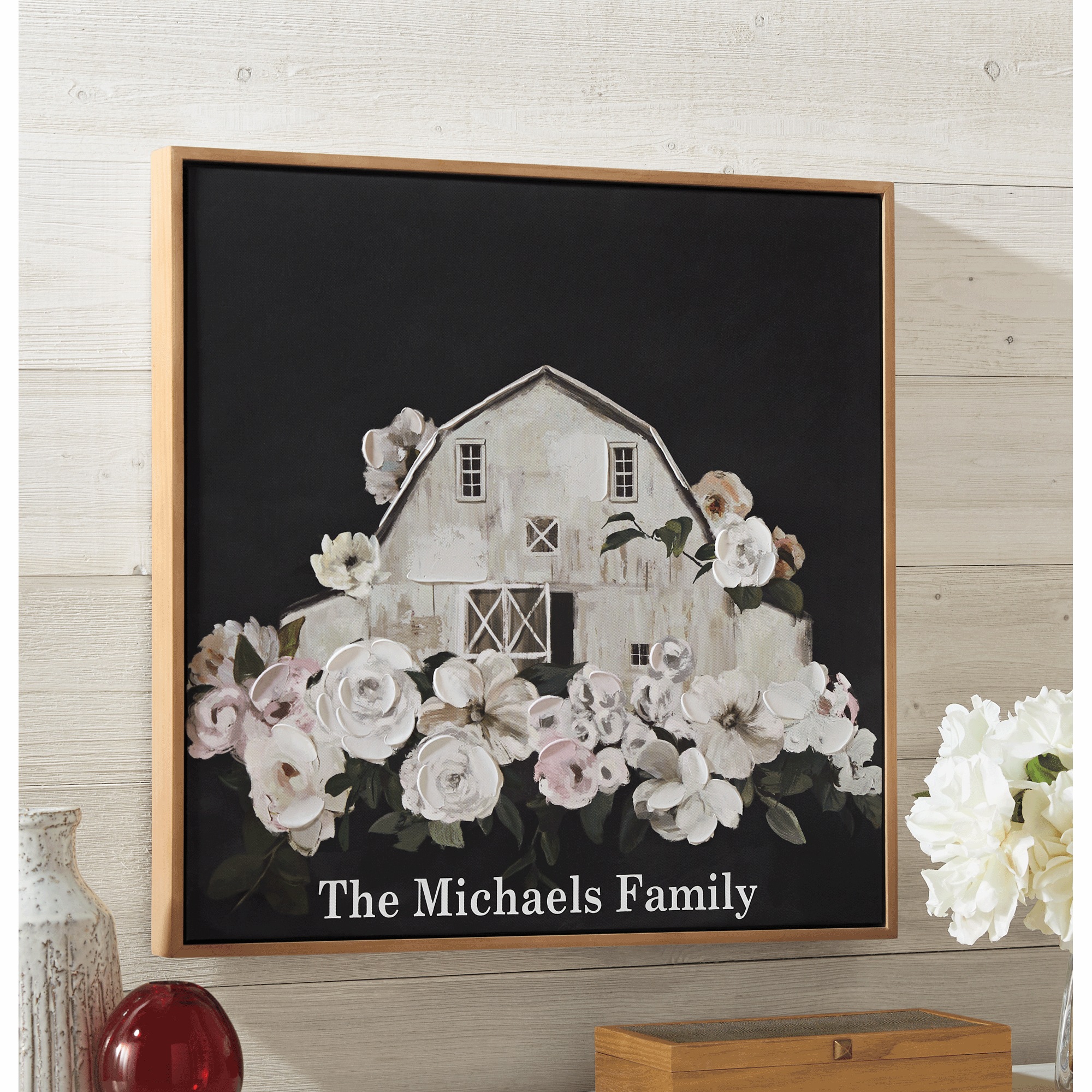 Framed Floral Barn Wall Art, , large