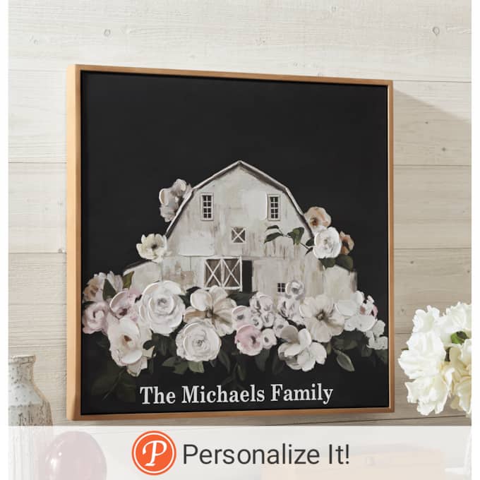 Framed Floral Barn Wall Art, , large