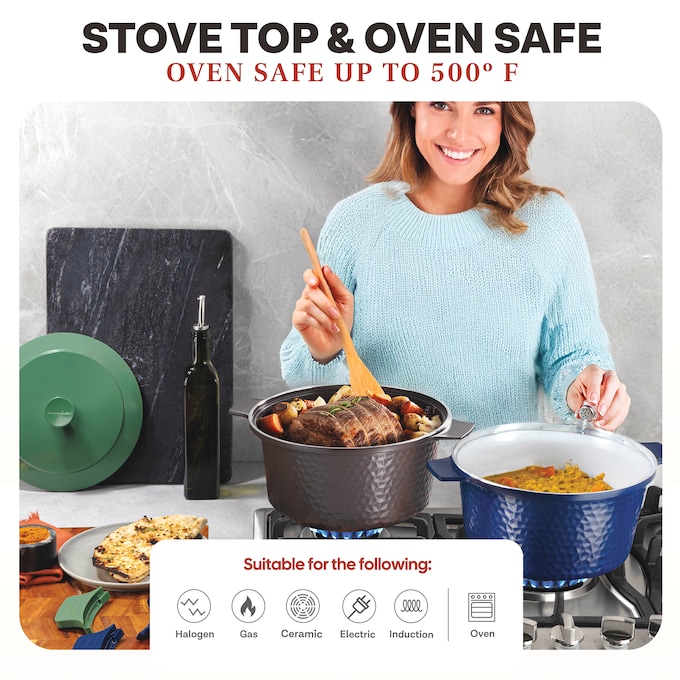 Gotham Steel 5-Quart Hammered Dutch Oven, , large