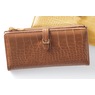 Women's Faux-Croco Wallet, Brown, large