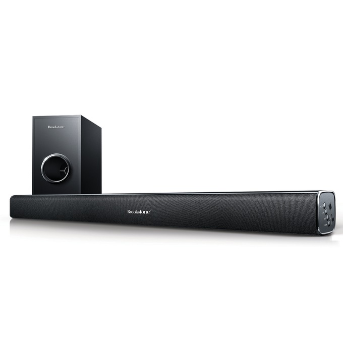 Brookstone Sound Bar Speaker with Wireless Subwoofer, , large