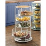 5-Basket Round Rolling Floor Organizer, White, large