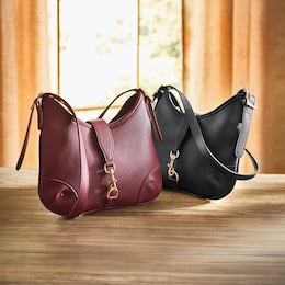 Horsebit Faux Leather Hobo, , large