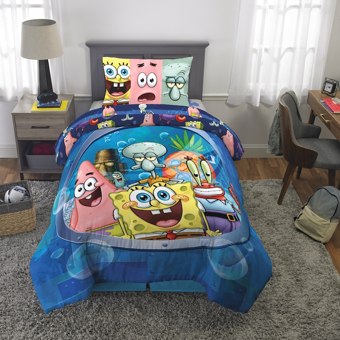 Spongebob Comforter Set - Twin/Full, Blue, large