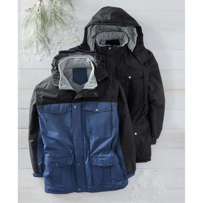 Men&#39;s Hooded Colorblock Insulated Parka, , large