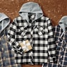 Men's Cotton Flannel with Fleece Hoodie, , large