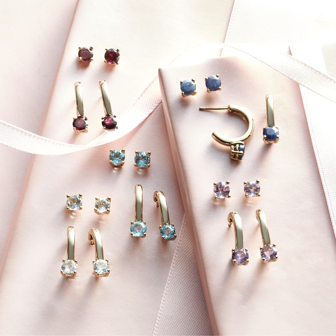 Gemstone 2-Pair Post/Hoop Set, , large