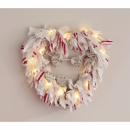 Fabric Heart Wreath, , large